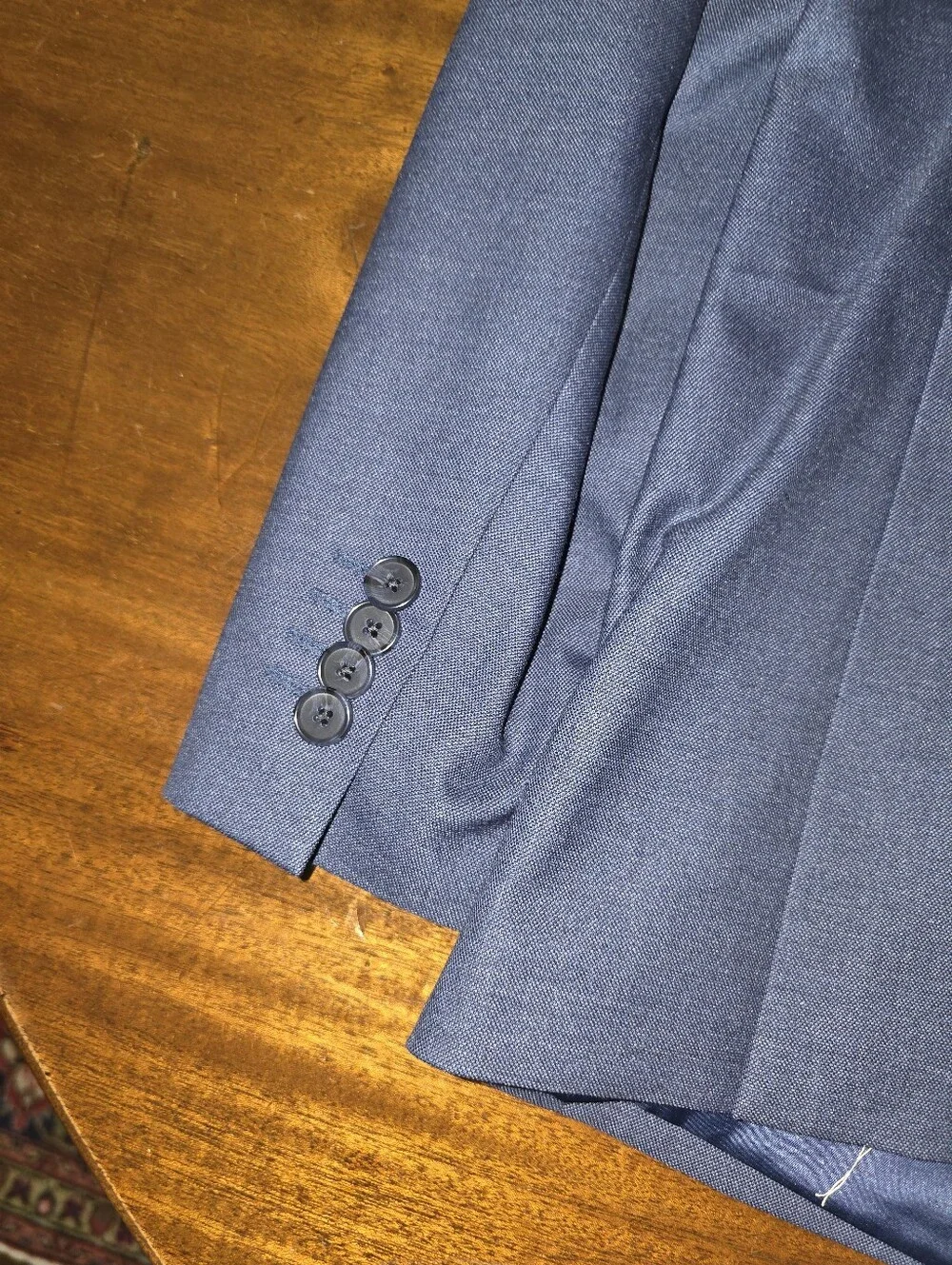 NWOT Banana Republic Slim Fit Wrinkle-Resistant Sharkskin Blazer Blue 44R NEW